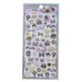 Japan 3D Gold Foil Jewel Sticker - Black White Cat - 1