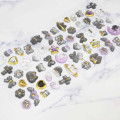 Japan 3D Gold Foil Jewel Sticker - Black White Cat - 2