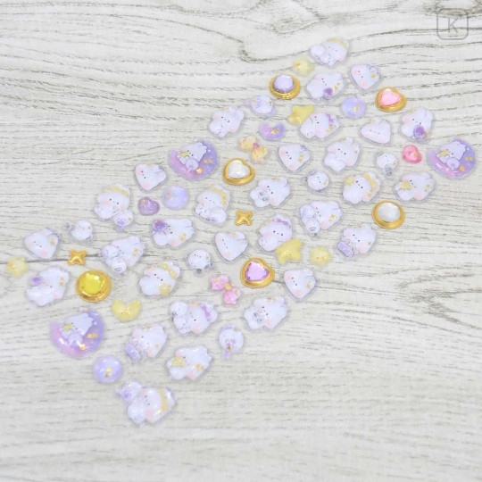 Japan 3D Gold Foil Jewel Sticker - Fuamii : Bunny Night Sky - 2