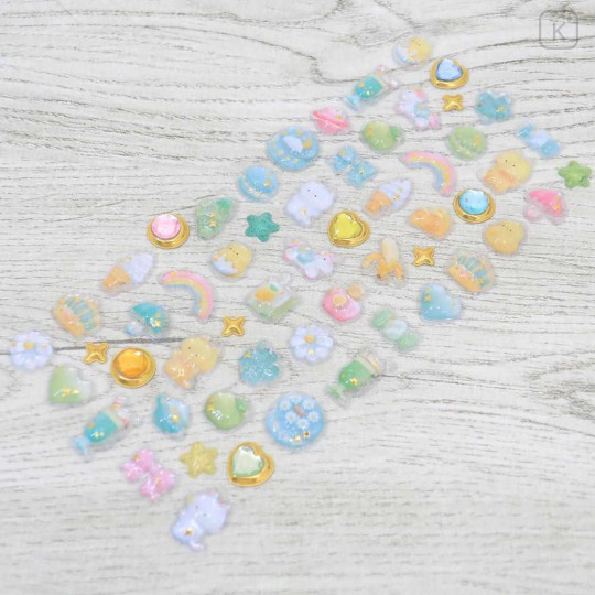 Japan 3D Gold Foil Jewel Sticker - Puffy Green - 2