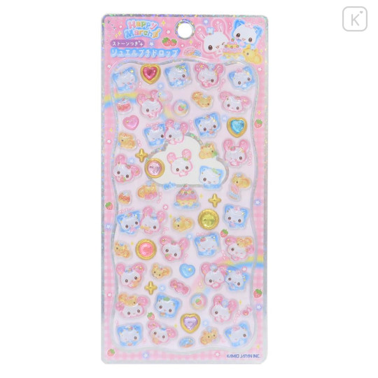 Japan 3D Gold Foil Jewel Sticker - Fluffy Rabbit Pink : Heisei Retro - 1