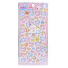 Japan Gold Foil Jewel Sticker - Fluffy Rabbit Pink : Heisei Retro