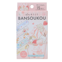 Japan Mognyan Boxed Adhesive Bandage - Strawberry