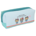 Japan Sanrio Mesh Pen Pouch - Hello Kitty : Tan Swimsuit Party Y2K Tan Blue - 2