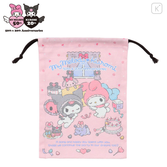 Japan Sanrio Drawstring Bag - My Melody 50th & Kuromi 20th Anniversary - 1