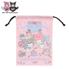 Japan Sanrio Drawstring Bag - My Melody 50th & Kuromi 20th Anniversary