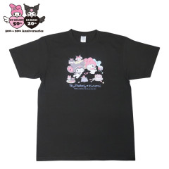 Japan Sanrio T-shirt - My Melody 50th & Kuromi 20th Anniversary Black