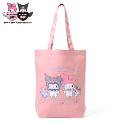 Japan Sanrio Tote Bag - My Melody 50th & Kuromi 20th Anniversary Pink