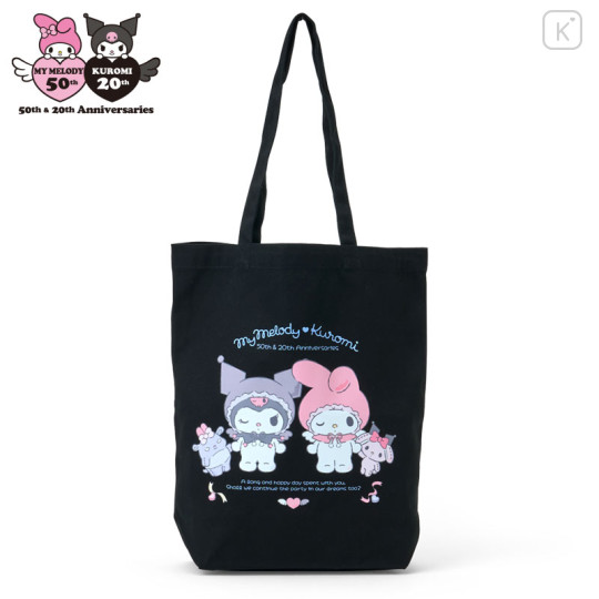 Japan Sanrio Tote Bag - My Melody 50th & Kuromi 20th Anniversary Black - 1