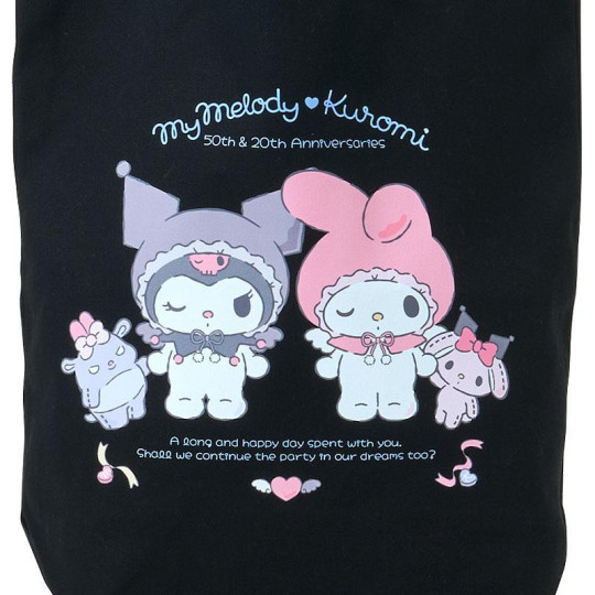Japan Sanrio Tote Bag - My Melody 50th & Kuromi 20th Anniversary Black - 4