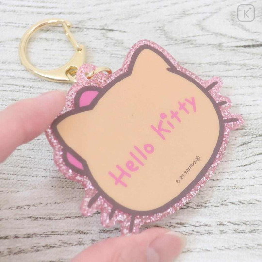 Japan Sanrio Acrylic Keychain - Hello Kitty : Tan Swimsuit Party Sunglasses - 2