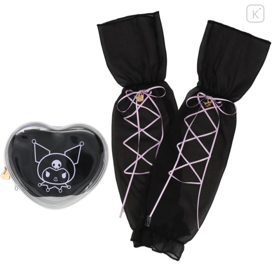 Japan Sanrio Arm Cover with Pouch - Kuromi : Stylish Ribbon - 1