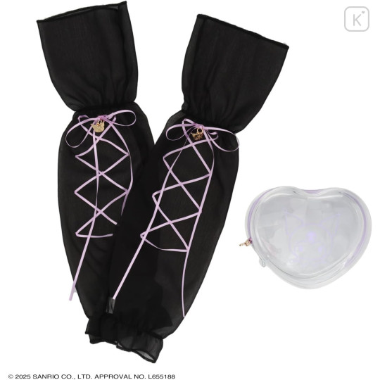 Japan Sanrio Arm Cover with Pouch - Kuromi : Stylish Ribbon - 3