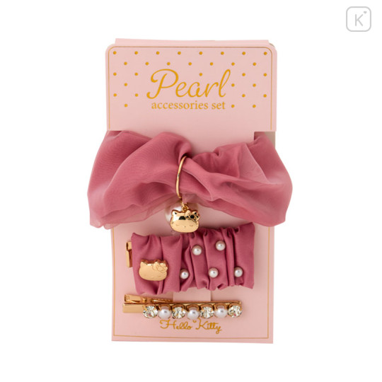 Japan Sanrio Pearl Hair Accessory Set - Hello Kitty - 1