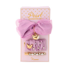 Japan Sanrio Pearl Hair Accessory Set - Kuromi