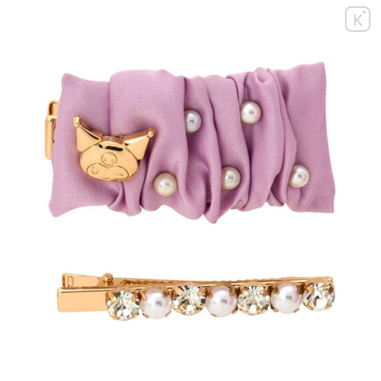 Japan Sanrio Pearl Hair Accessory Set - Kuromi - 4