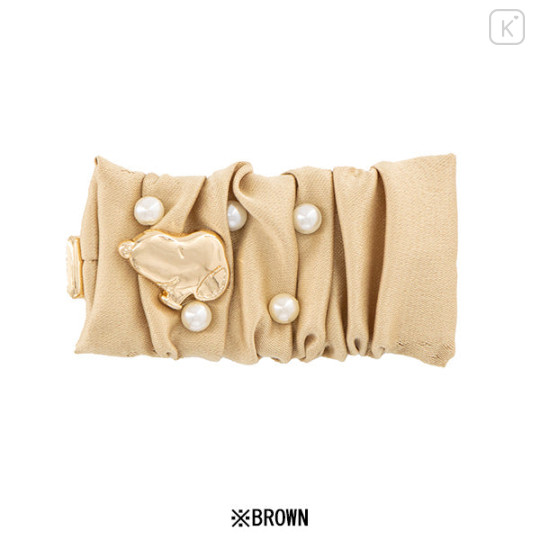 Japan Peanuts Pearl Hair Accessory Set - Snoopy : Brown - 4