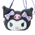 Japan Sanrio Original Kids Face-shaped Neck Coin Case - Kuromi - 2