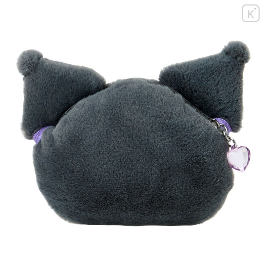 Japan Sanrio Original Kids Face-shaped Neck Coin Case - Kuromi - 3