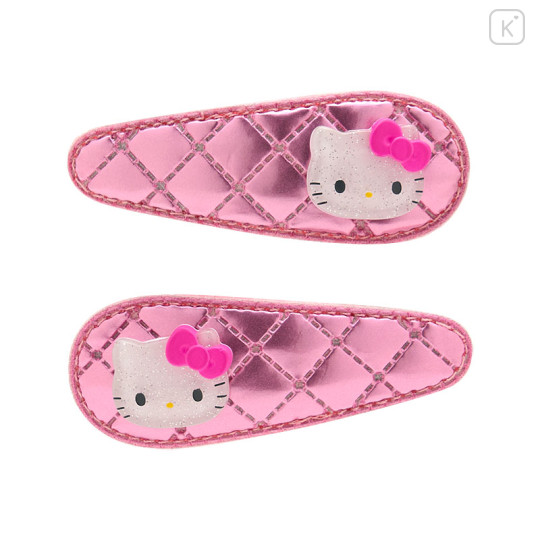 Japan Sanrio Original Hair Pin Set - Hello Kitty : Metallic Pink - 1