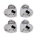 Japan Sanrio Original Mini Hair Clip Set - Hello Kitty : Metallic Sliver - 2