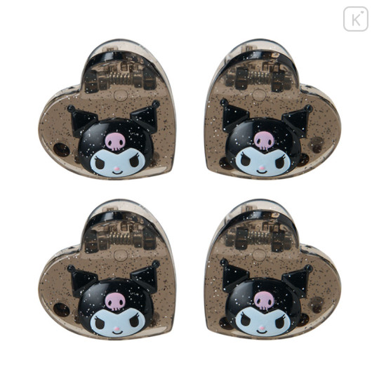 Japan Sanrio Original Mini Hair Clip Set - Kuromi : Metallic - 2
