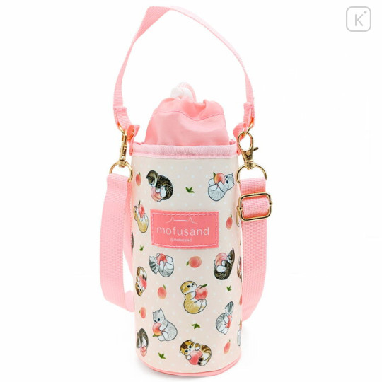 Japan Mofusand Insulated Cooler Plastic Bottle Holder - Cat Peach - 1