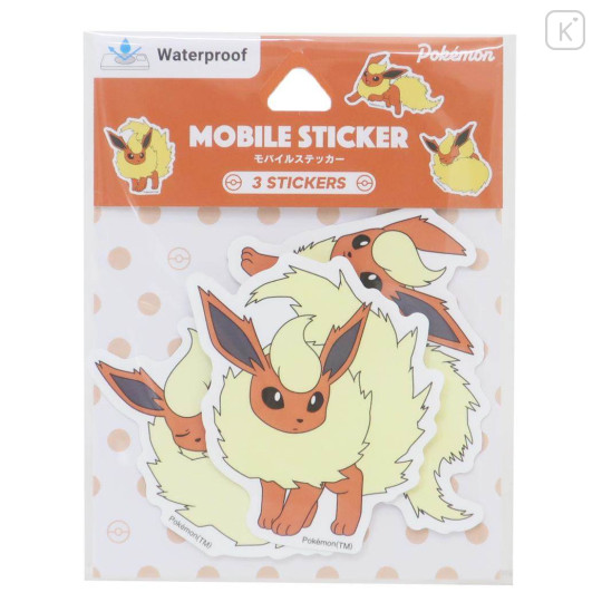 Japan Pokemon Mobile Sticker Set - Eevee Evolution : Flareon - 1