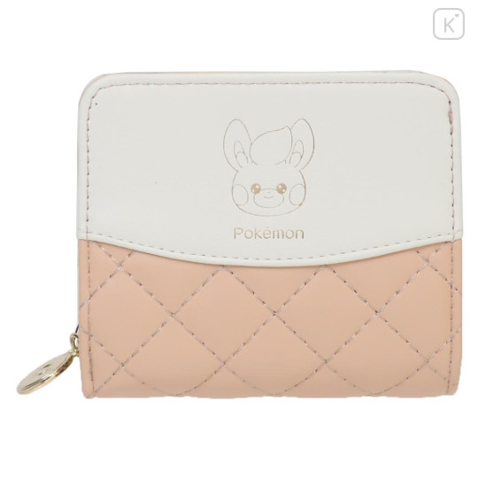 Japan Pokemon Bifold Wallet - Pawmi : Quilted Light Orange - 1