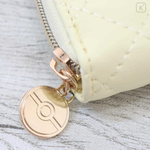 Japan Pokemon Bifold Wallet - Pawmi : Quilted Light Orange - 6