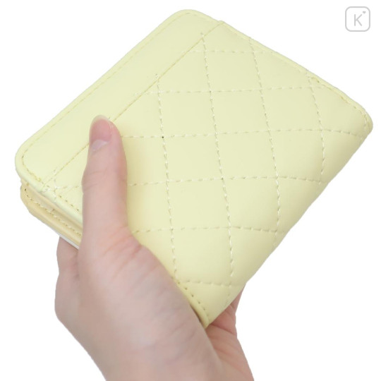 Japan Pokemon Bifold Wallet - Pikachu : Quilted Light Yellow - 2