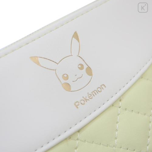 Japan Pokemon Bifold Wallet - Pikachu : Quilted Light Yellow - 6