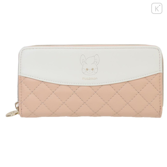Japan Pokemon Long Wallet - Pawmi : Quilted Light Orange - 1