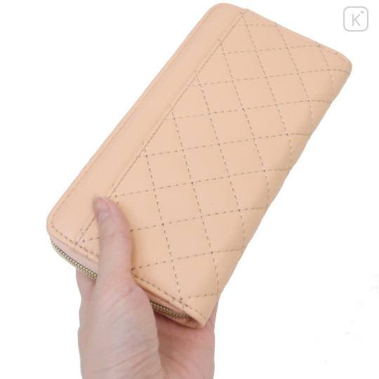 Japan Pokemon Long Wallet - Pawmi : Quilted Light Orange - 2