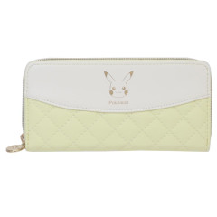 Japan Pokemon Long Wallet - Pikachu : Quilted Light Yellow