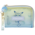 Japan Pokemon Pass Case Card Holder & Coin Case & Reel - Pikachu : Gradient Cool - 1