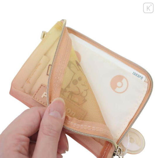 Japan Pokemon Pass Case Card Holder & Coin Case & Reel - Pikachu : Gradient Warm - 3