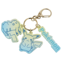 Japan Pokemon Acrylic Keychain 3 Charm - Pikachu : Gradient Cool