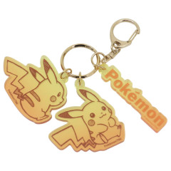 Japan Pokemon Acrylic Keychain 3 Charm - Pikachu : Gradient Warm
