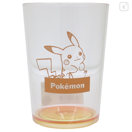 Japan Pokemon Clear Plastic Tumbler - Pikachu : Gradient Warm - 1