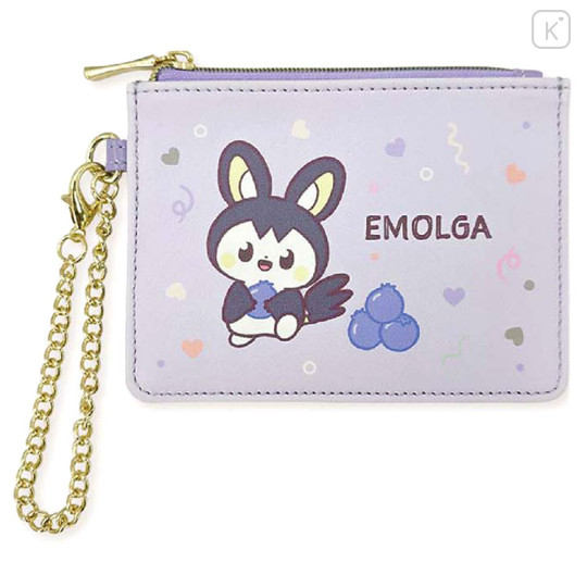 Japan Pokemon Pass Case Card Holder & Coin Case - Emolga : Pokepeace Fruit - 1