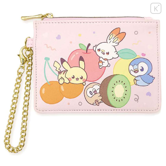 Japan Pokemon Pass Case Card Holder & Coin Case - Pokepeace Fruit Pink - 1