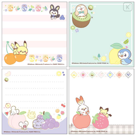 Japan Pokemon Square Memo Pad - Pokepeace Fruit - 2