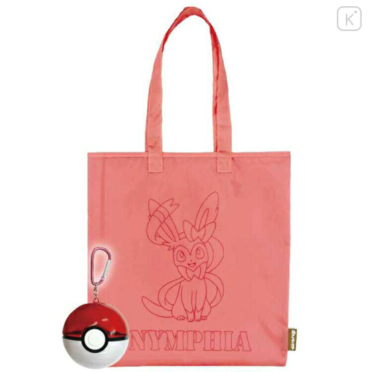 Japan Pokemon Eco Shopping Bag & Pokeball - Eevee Evolution : Sylveon - 1