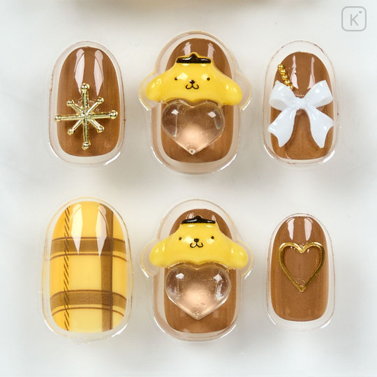 Japan Sanrio Nail Tips - Pompompurin : Chocolate Brown Yellow - 3