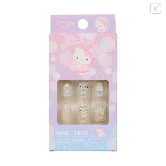 Japan Sanrio Nail Tips - Hello Kitty : Clear - 1