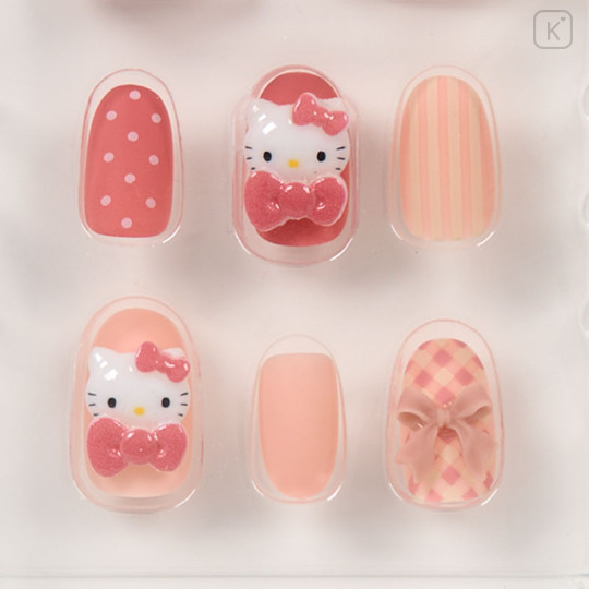 Japan Sanrio Nail Tips - Hello Kitty : Plaid - 3