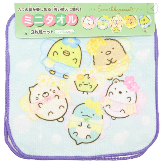 Japan San-X Petit Towel Handkerchief Set - Sumikko Gurashi : Fairy Flower Garden - 1