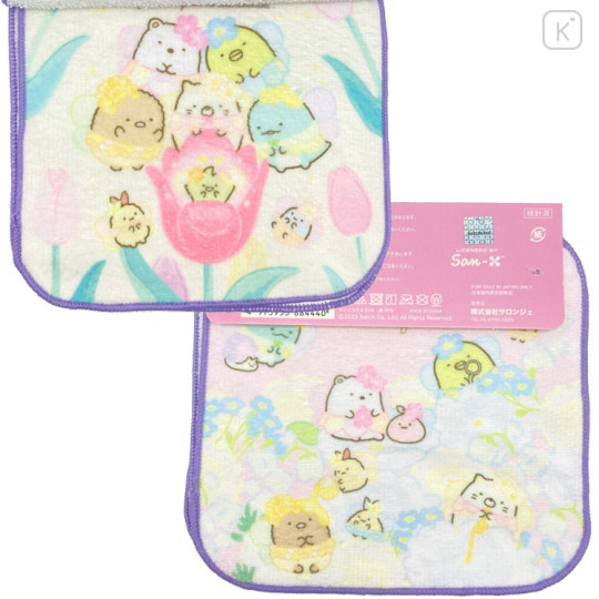 Japan San-X Petit Towel Handkerchief Set - Sumikko Gurashi : Fairy Flower Garden - 2