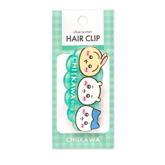 Japan Chiikawa Acrylic Hair Clip - Chiikawa & Hachiware & Usagi : Gingham Green